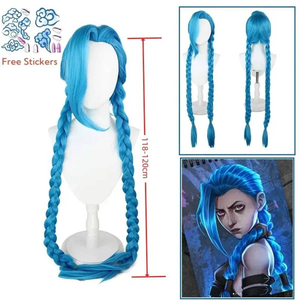 Arcane Jinx Cosplay Costume – LOL Season 2 Loli Outfit with Wig & Accessories - Wig Only / S
