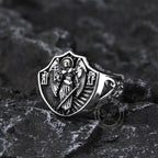 Archangel Guardian Stainless Steel Ring - Stainless Steel / 7