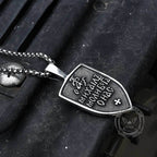Archangel Saint Michael Shield Stainless Steel Pendant - Stainless Steel / Pendant Only