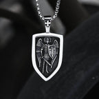 Archangel Saint Michael Shield Stainless Steel Pendant - Stainless Steel / Pendant Only