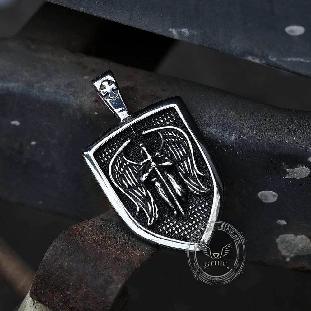 Archangel Saint Michael Sword Stainless Steel Pendant - Stainless Steel / Pendant Only