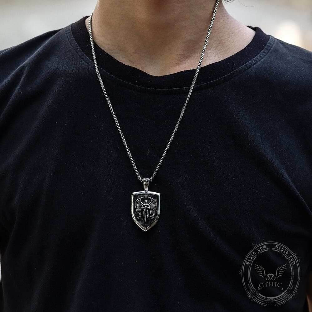 Archangel Saint Michael Sword Stainless Steel Pendant - Stainless Steel / Pendant Only