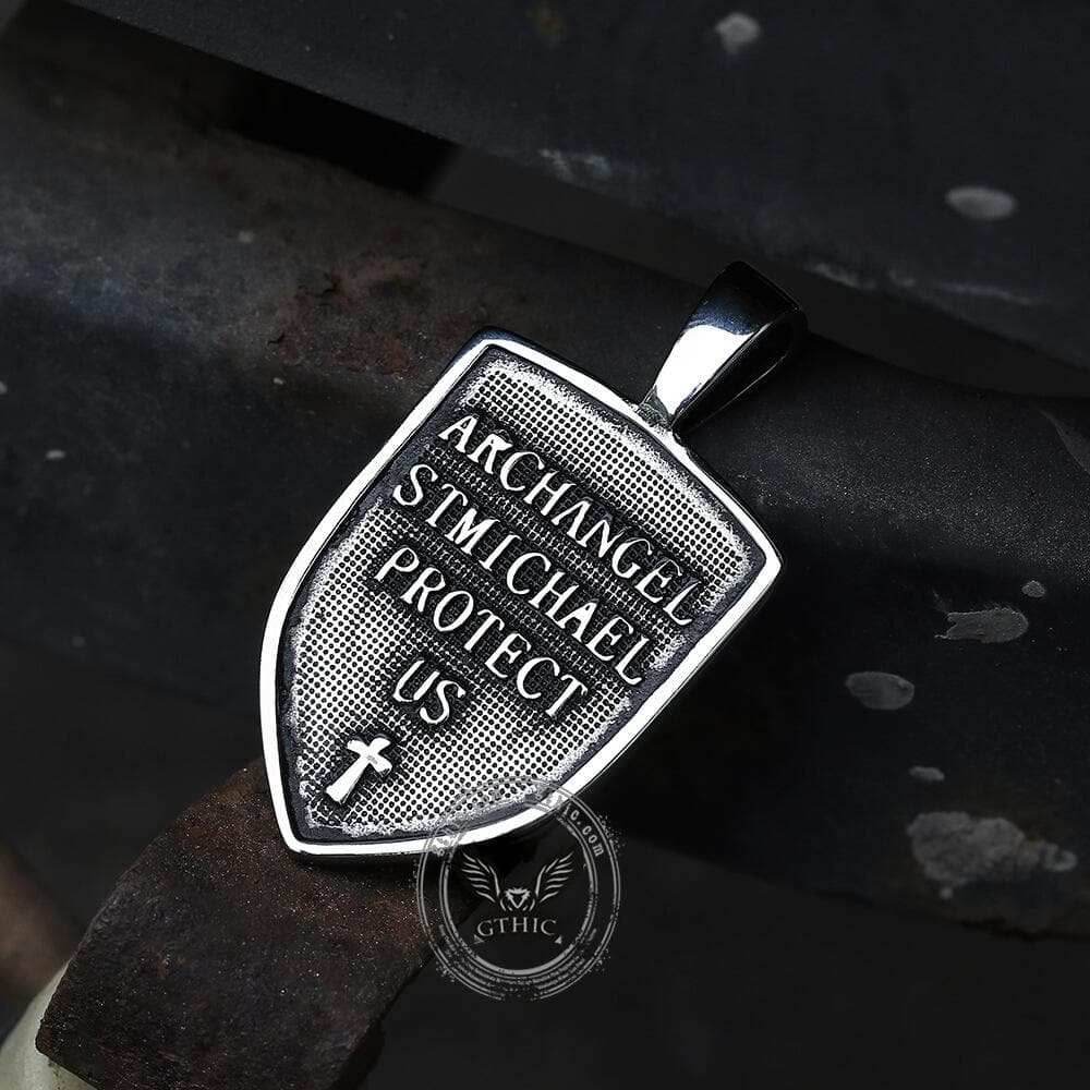 Archangel Saint Michael Sword Stainless Steel Pendant - Stainless Steel / Pendant Only
