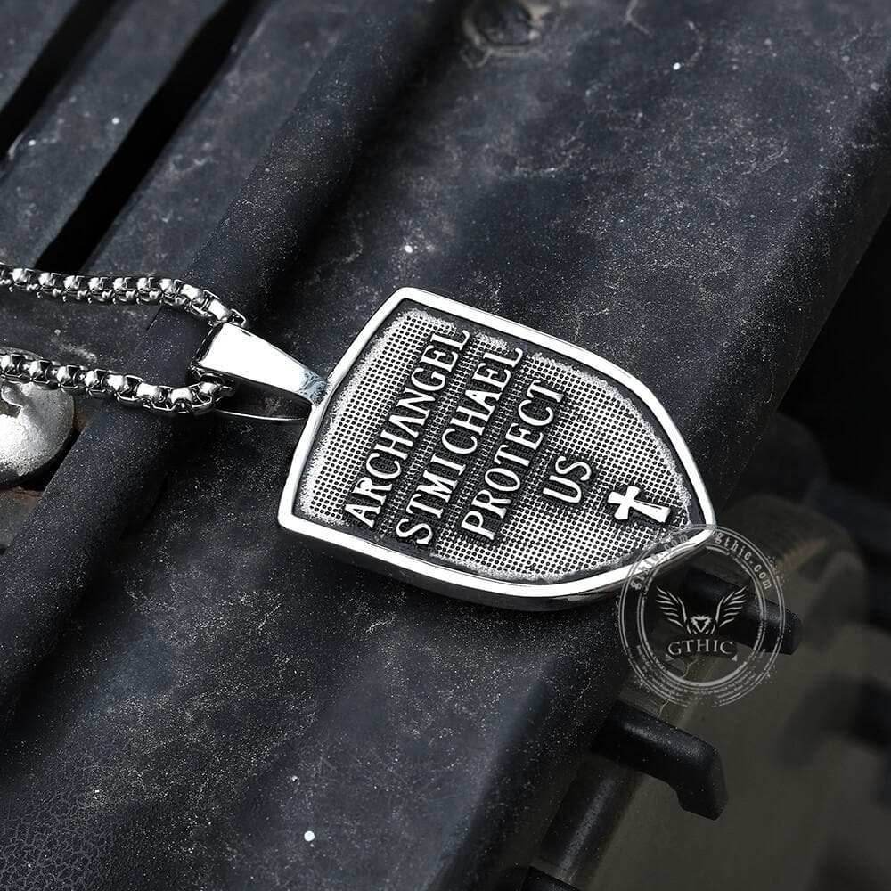 Archangel Saint Michael Sword Stainless Steel Pendant - Stainless Steel / Pendant Only