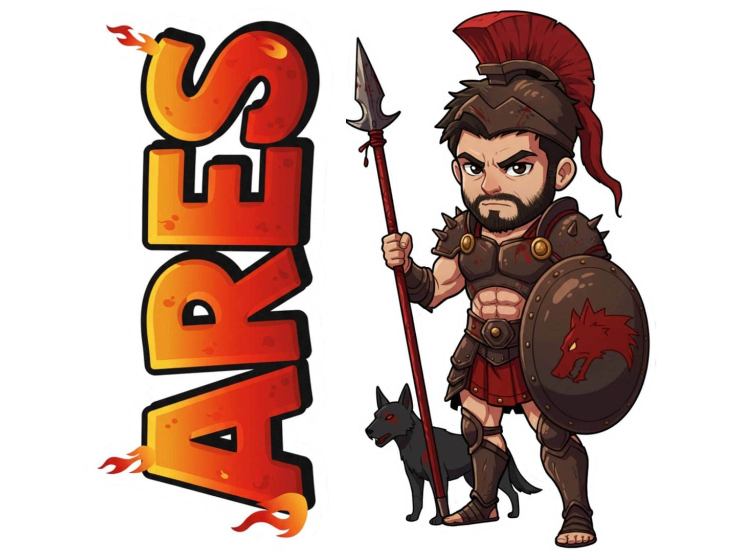Ares Sticker and Magnet – Enyalios Mythkins™ – Greek God of War | Waterproof & UV-Proof - Sticker / Mini