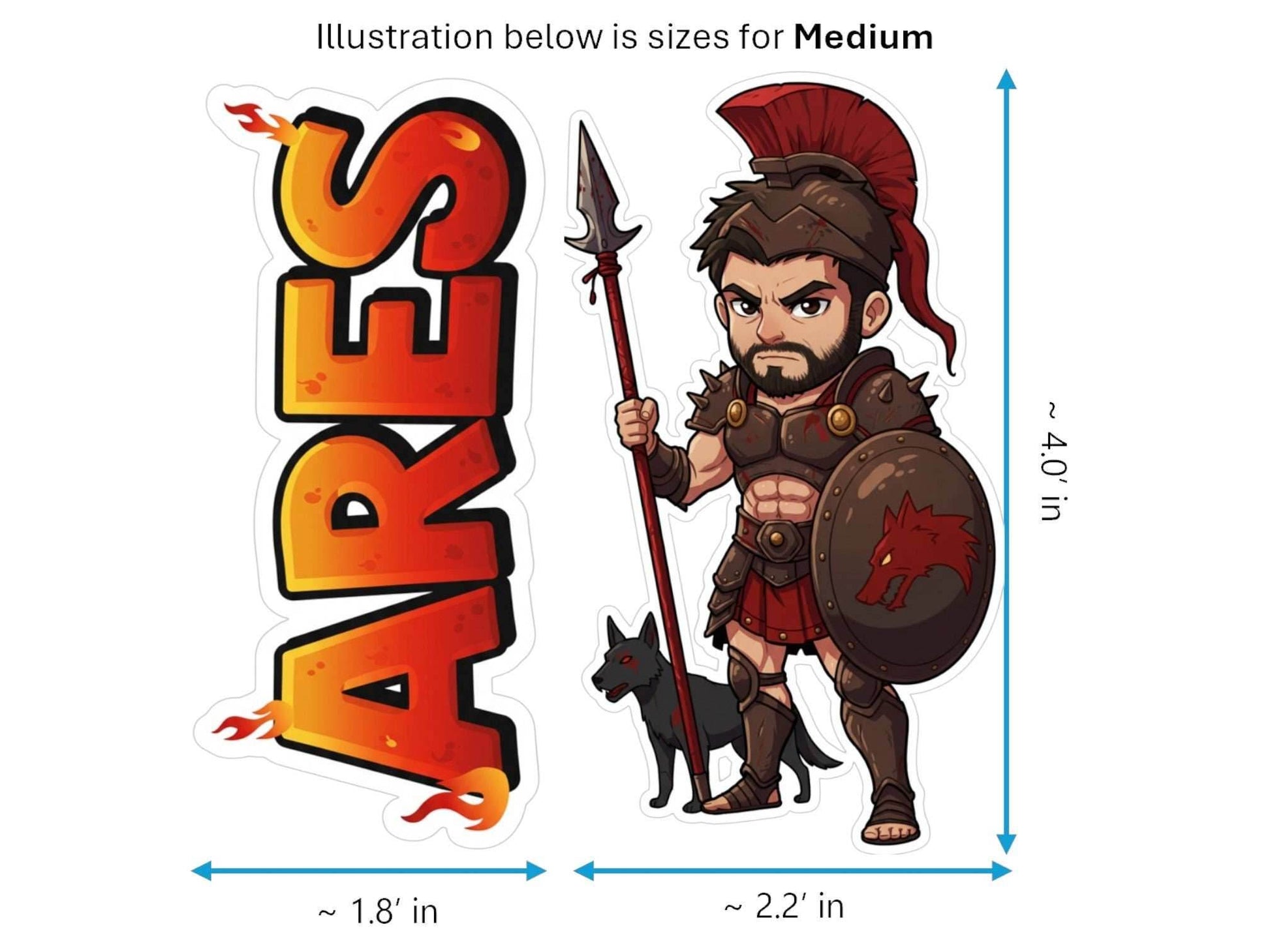 Ares Sticker and Magnet – Enyalios Mythkins™ – Greek God of War | Waterproof & UV-Proof - Sticker / Mini