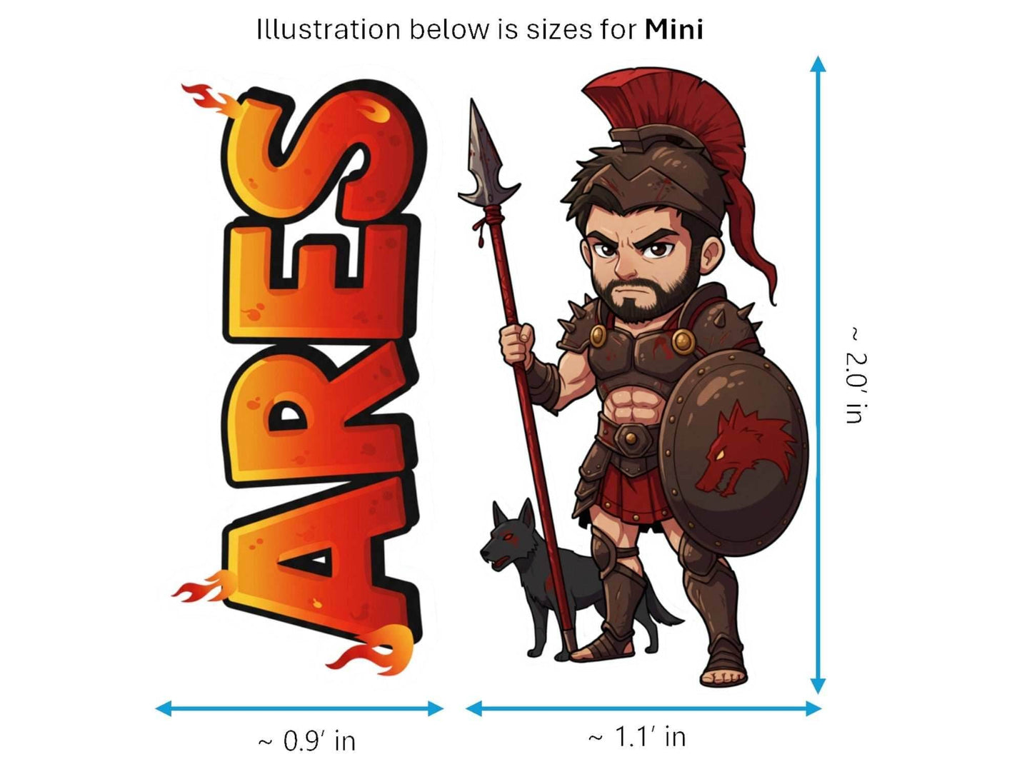 Ares Sticker and Magnet – Enyalios Mythkins™ – Greek God of War | Waterproof & UV-Proof - Sticker / Mini
