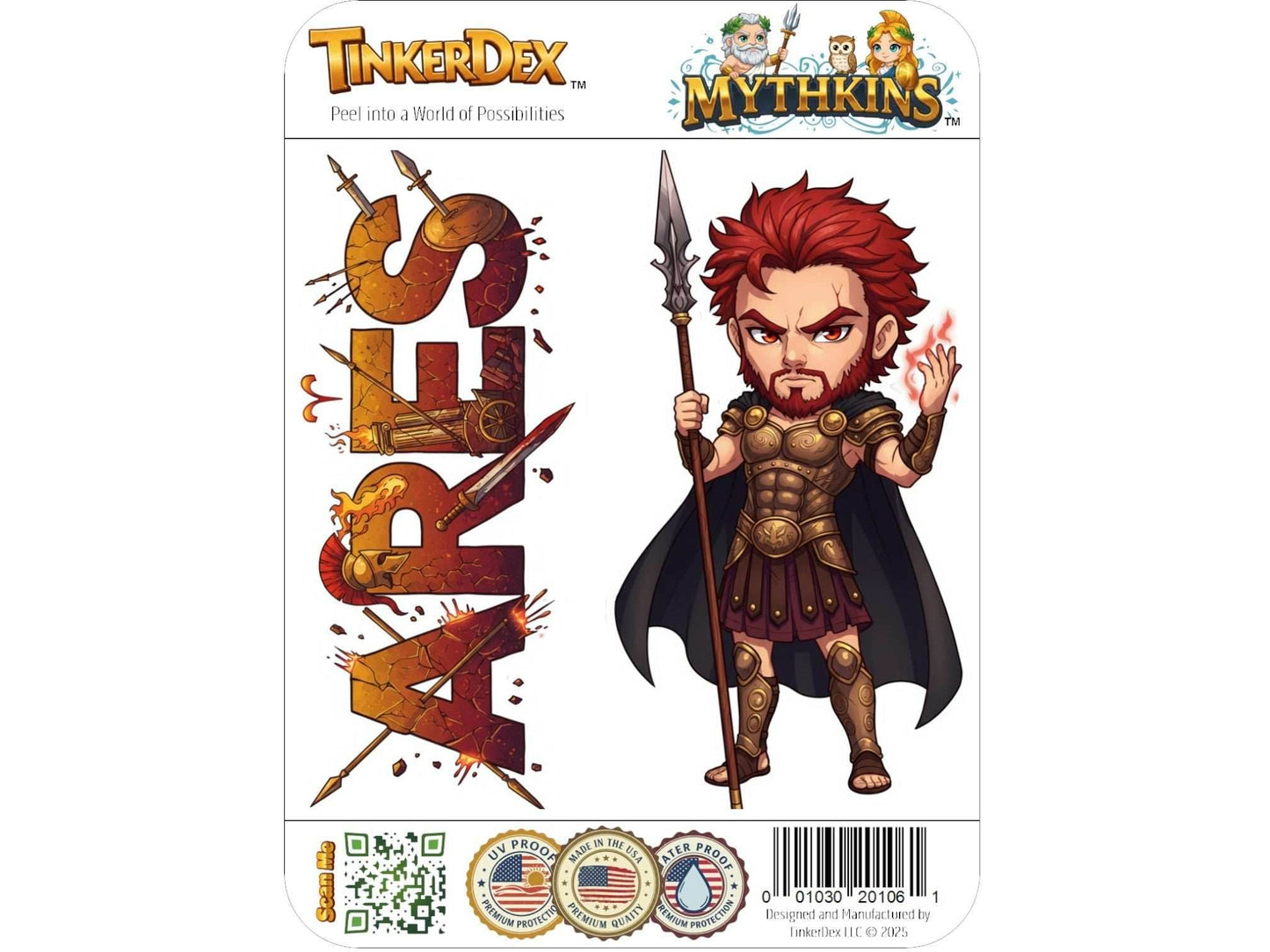 Ares Sticker and Magnet – Thourios Mythkins™ – Greek God of War | Waterproof & UV-Proof - Sticker / Mini