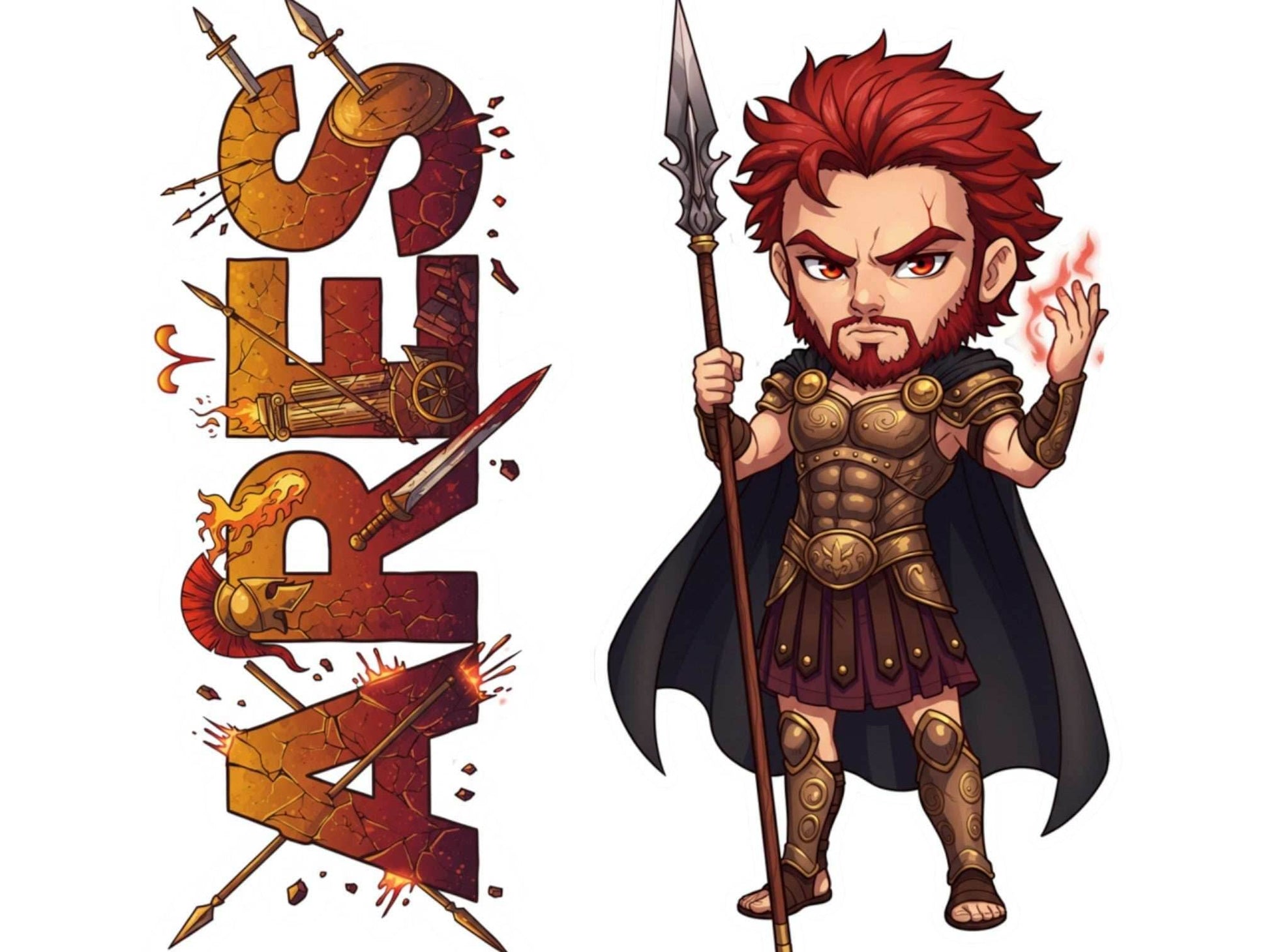 Ares Sticker and Magnet – Thourios Mythkins™ – Greek God of War | Waterproof & UV-Proof - Sticker / Mini