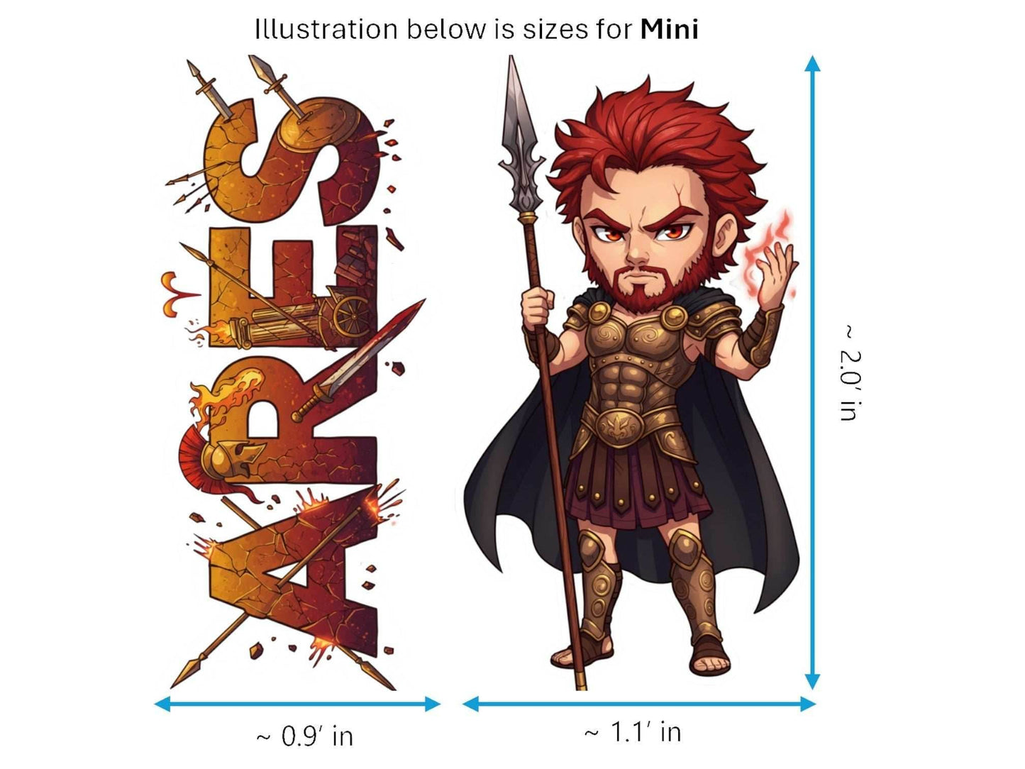 Ares Sticker and Magnet – Thourios Mythkins™ – Greek God of War | Waterproof & UV-Proof - Sticker / Mini