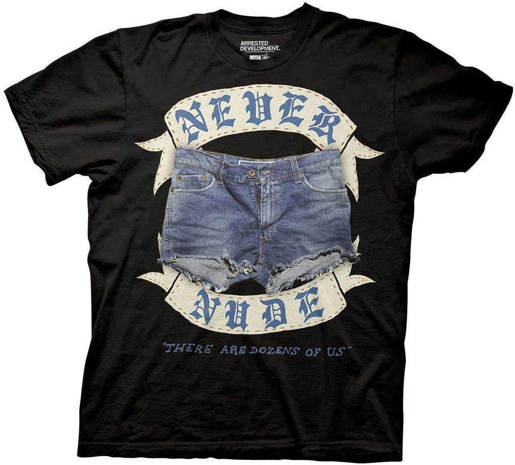 Arrested Development Never Nude Adult T-shirt - S / Black