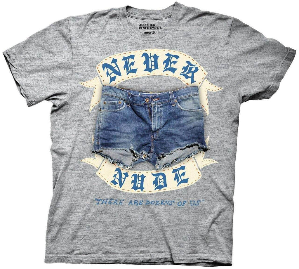 Arrested Development Never Nude Adult T-shirt - S / Gray