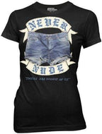 Arrested Development Never Nude Juniors Black T-shirt - S