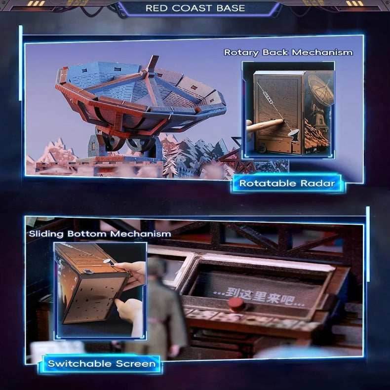 Book Nook Wizardi Miniature - Red Coast Base Roombox Kit - 