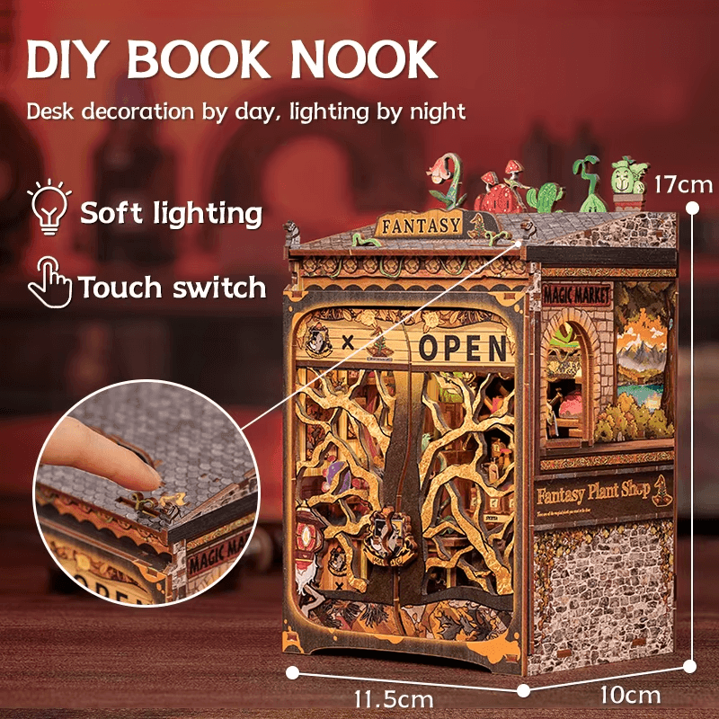 Fantasy Dollhouse Book Nook Kit - Miniature Wizardi Roombox Kit - 