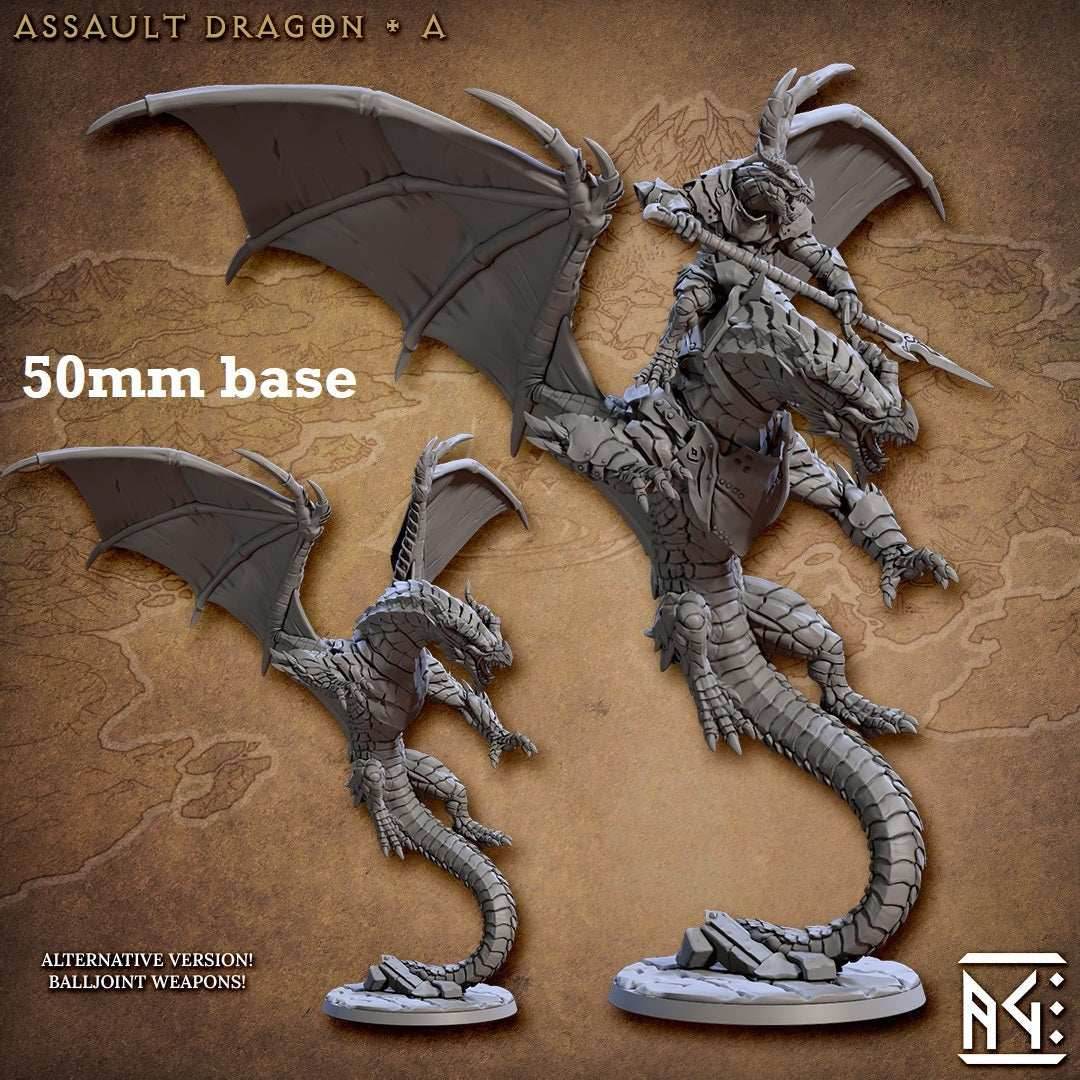 Assault Dragon: Sculpt A (Wild or Mounted Dragonrider Cavalry Unit) - Wild (No Saddle or Rider)