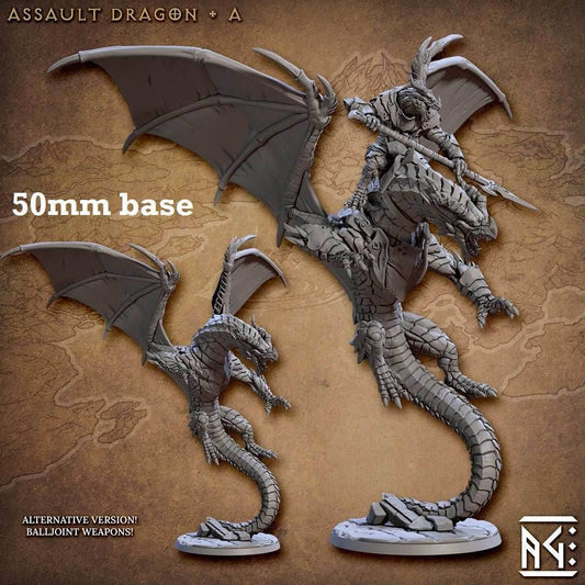 Assault Dragon: Sculpt A (Wild or Mounted Dragonrider Cavalry Unit) - Wild (No Saddle or Rider)