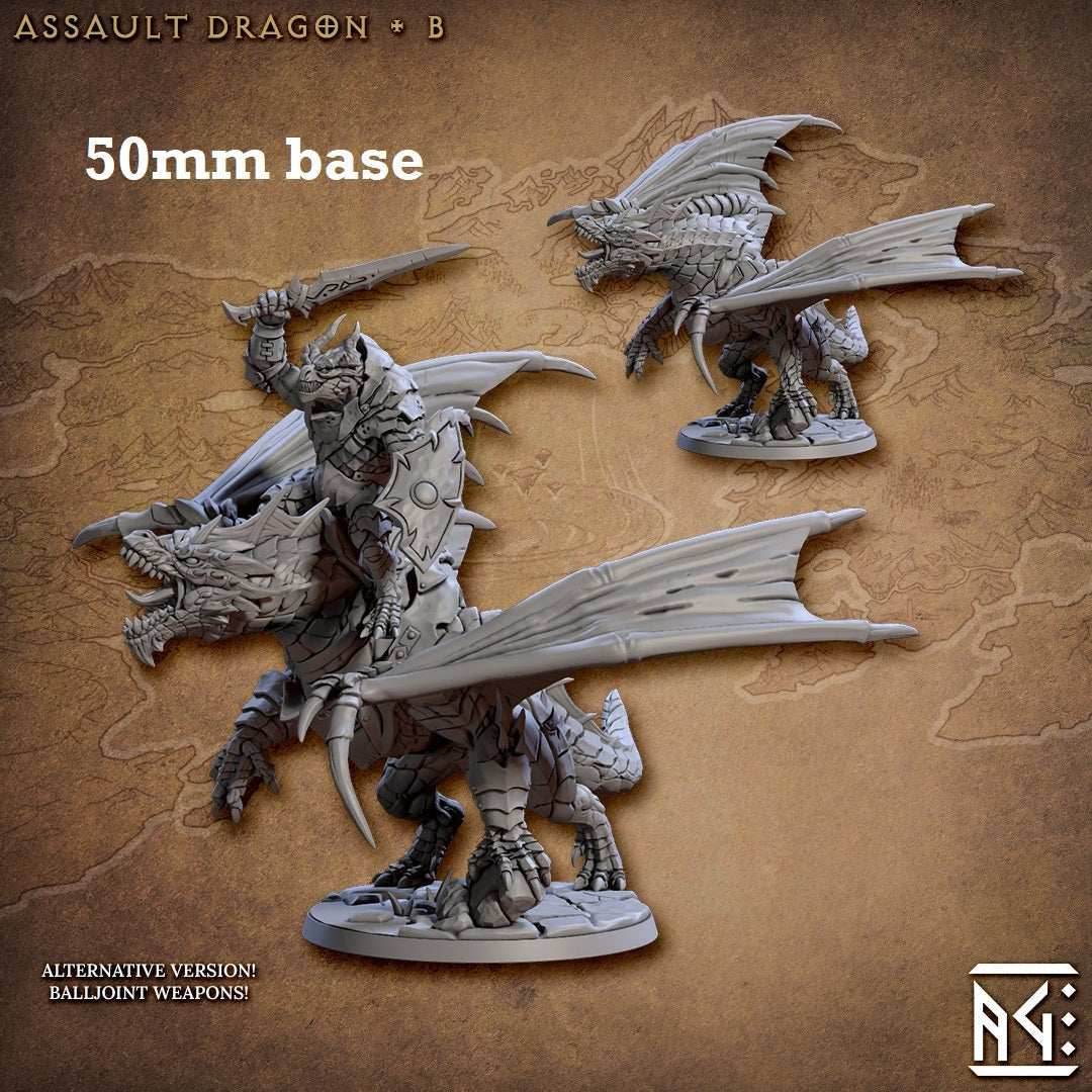 Assault Dragon: Sculpt B (Wild or Mounted Dragonrider Cavalry Unit) - Wild (No Saddle or Rider)
