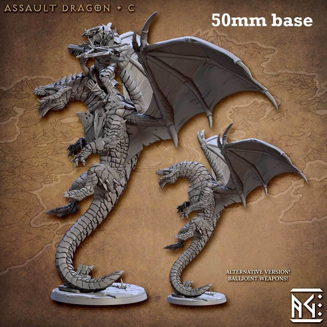 Assault Dragon: Sculpt C (Wild or Mounted Dragonrider Cavalry Unit) - Wild (No Saddle or Rider)