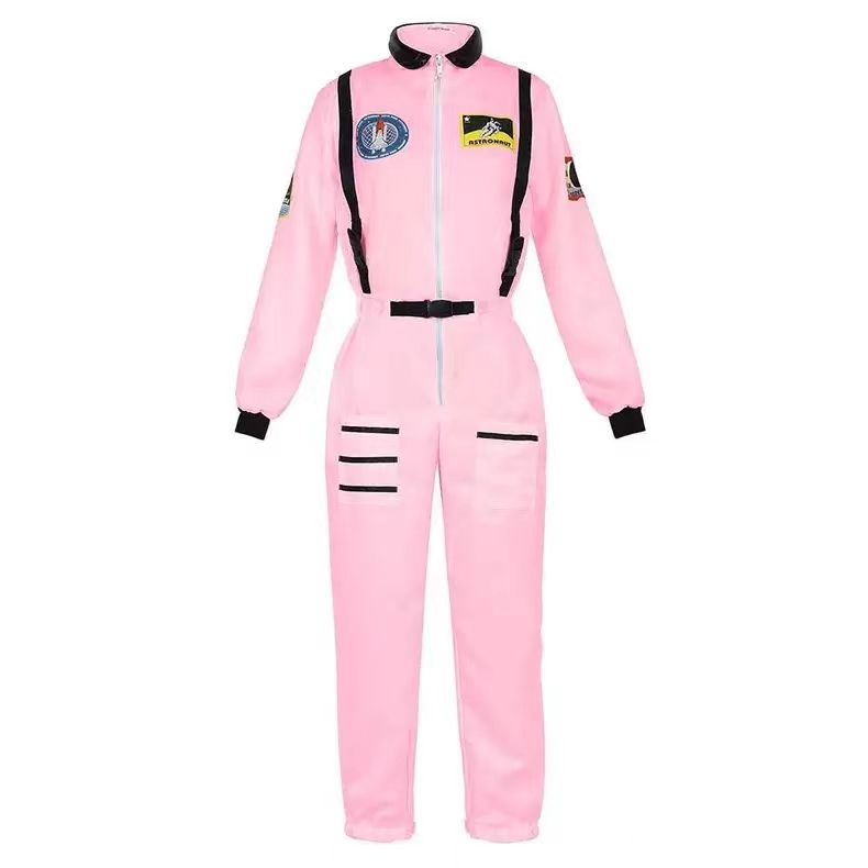 Astronaut Costume Space Suit For Adult Cosplay Costumes Zipper Halloween Costume Couple Flight Jumpsuit Plus Size Uniform