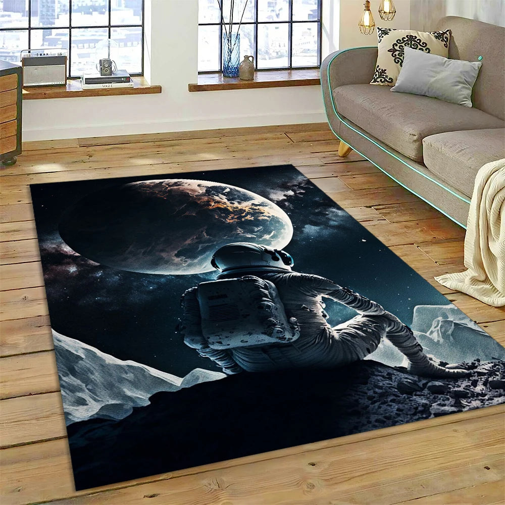 Astronaut Universe Spaceman Outer Space Cartoon Carpet Rug for Home Living Room Bedroom Sofa Doormat Decor,Kid Area Rug Non-slip