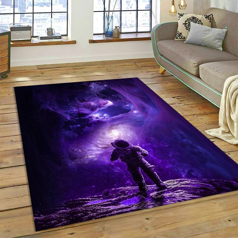 Astronaut Universe Spaceman Outer Space Cartoon Carpet Rug for Home Living Room Bedroom Sofa Doormat Decor,Kid Area Rug Non-slip