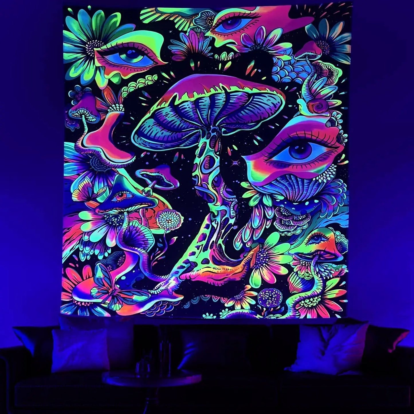 Astronaut UV Fluorescent Tapestry Aesthetics Wall Hanging Hippie Tapestry Bedroom Independent Room Decoration