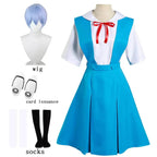 Rei Ayanami & Asuka Langley Soryu Cosplay Costume - School Uniform Dresses - Ivory / XS / CN | Asuka Langley Soryu