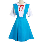 Rei Ayanami & Asuka Langley Soryu Cosplay Costume - School Uniform Dresses - Beige / XS / CN | Asuka Langley Soryu