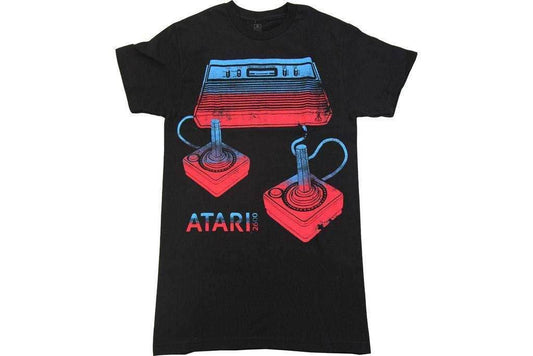 Atari Video Game Console And Joysticks Adult Black T-Shirt - S