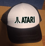 Adjustable Trucker Baseball Hat with Retro 80s Atari Video Game Logo