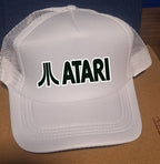 Adjustable Trucker Baseball Hat with Retro 80s Atari Video Game Logo