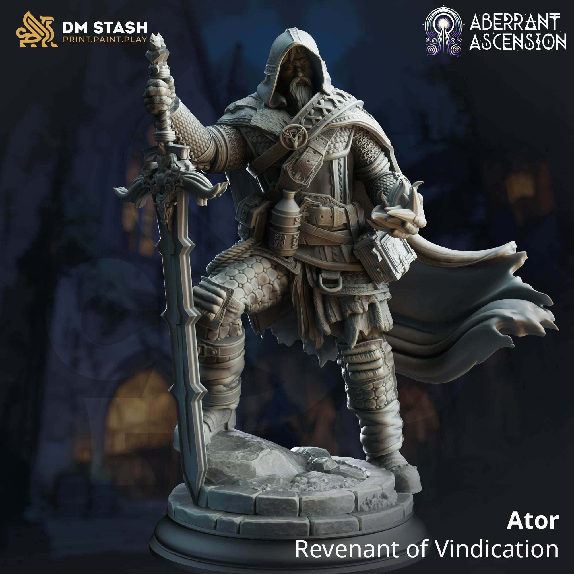 Ator, Revenant of Vindication (Male Undead Ranger) - 32mm Scale