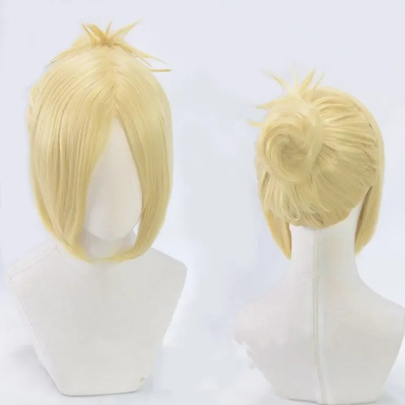 Attack on Titan Annie Leonheart Female Giant Yellow Wig Halloween Role Play+Hairnet