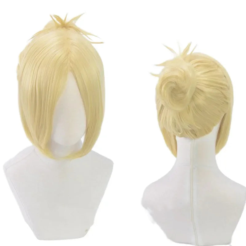 Attack on Titan Annie Leonheart Female Giant Yellow Wig Halloween Role Play+Hairnet