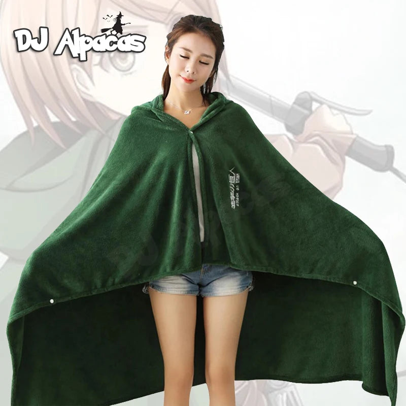 Attack on Titan Blanket Cloak Cosplay Shingeki No Kyojin Survey Corps Cloak Cape Flannel Cosplay Costume Hoodie