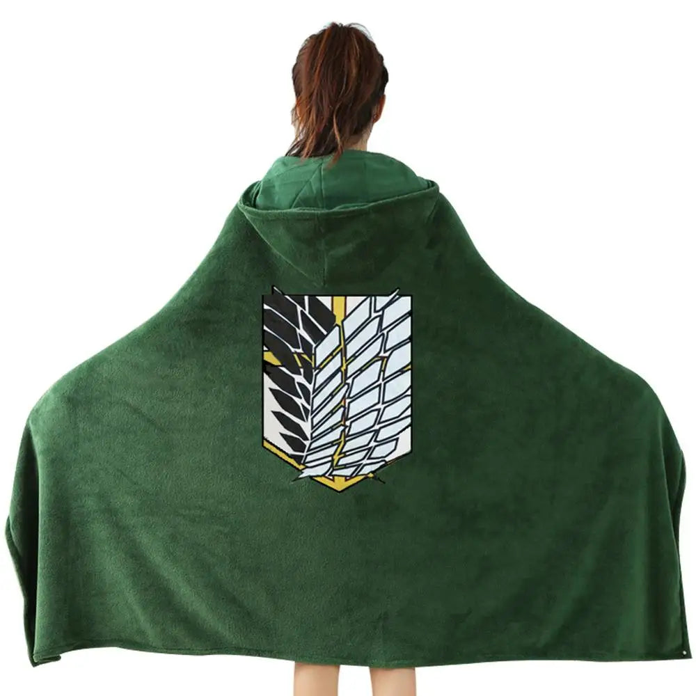 Attack on Titan Blanket Cloak Cosplay Shingeki No Kyojin Survey Corps Cloak Cape Flannel Cosplay Costume Hoodie