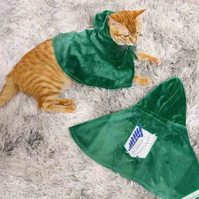 Attack on Titan Cape Anime Pet Cosplay Clothing Cloak Shingeki No Kyojin Survey Corps Cat  Photography Props Pet  Halloween Gift