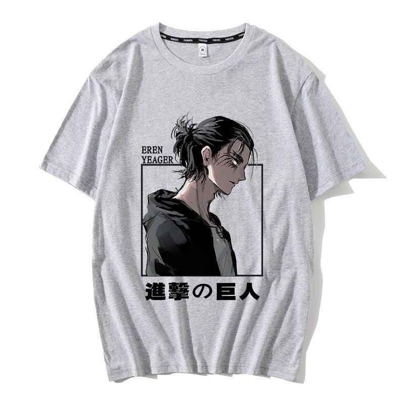 Attack on Titan clothes anime peripheral short-sleeved T-shirt Wings of Liberty Eren Titan trendy Japanese cotton T-shirt