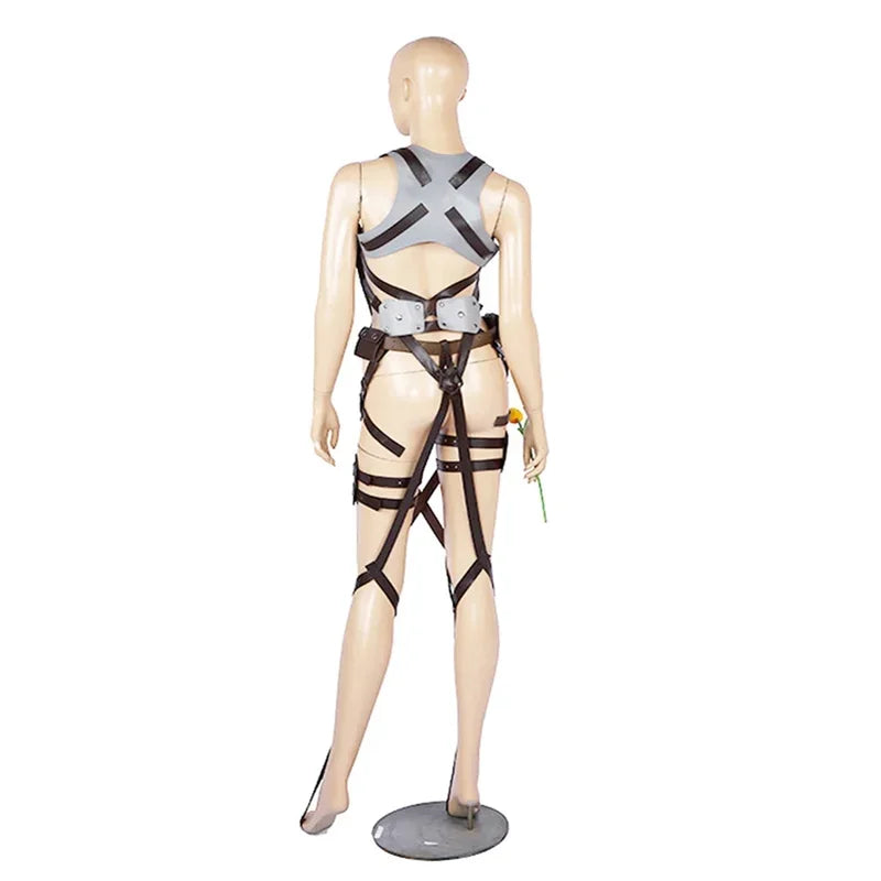 Attack On Titan Cosplay Belt Sets Leather Skirt Shingeki No Kyojin Recon Corps Hookshot Adjustable Harness Belts Costume Outfits