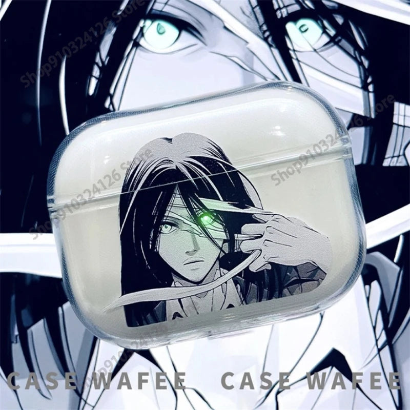 Attack on Titan Earphone Case for Airpods 4 2 3 Pro 1 2 Soft Wirless Bluetooth Headphone Cover Cartoon Anime AirPods Case