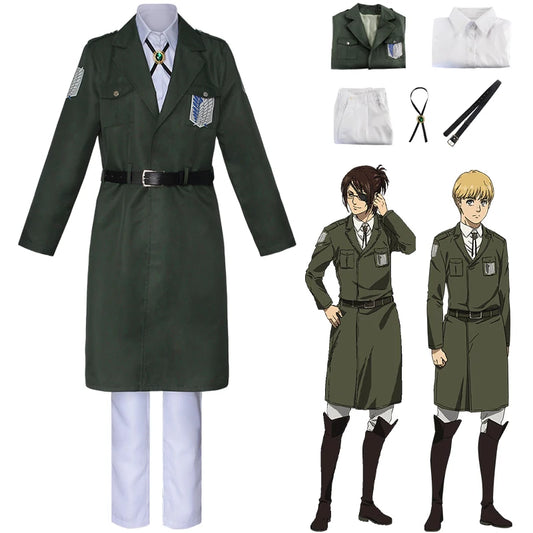 Attack on Titan Eren Levi Cosplay Costume Women Men Shingeki No Kyojin Scouting Legion Soldier Jacket Coat Windbreaker Uniform