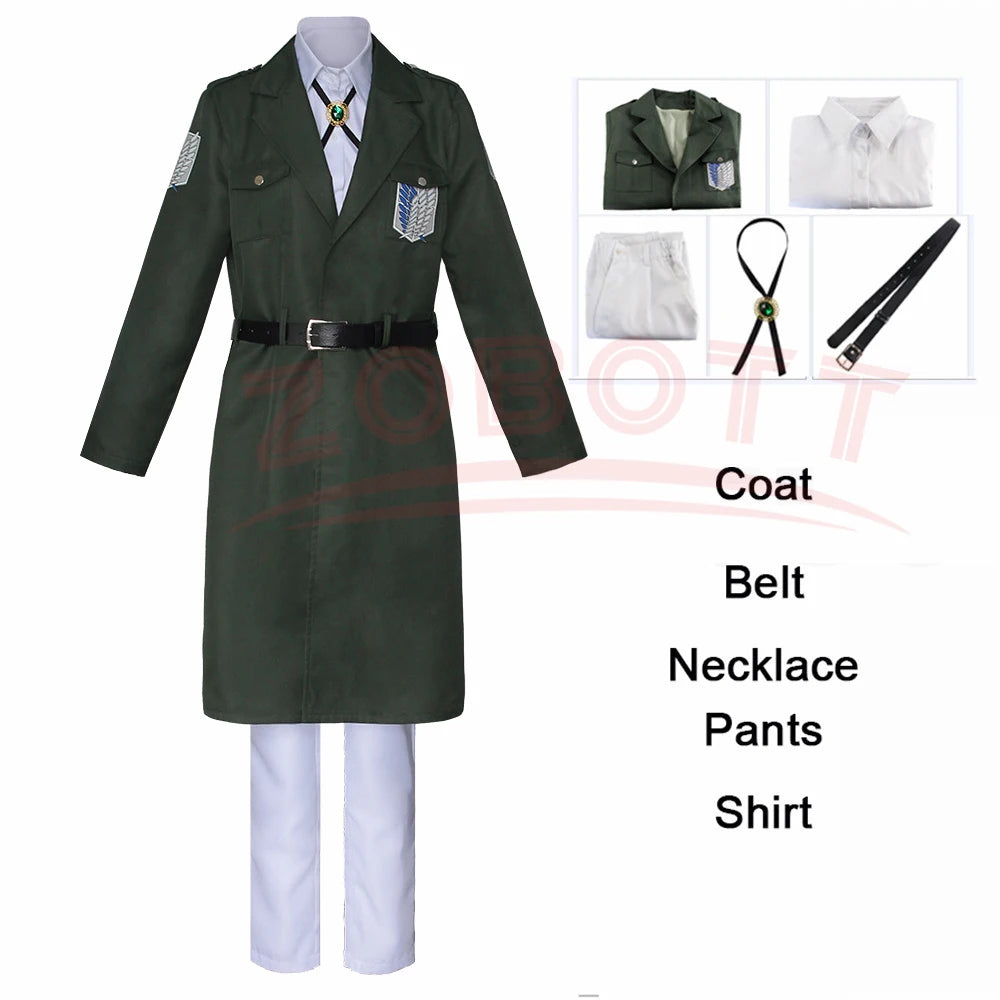 Attack on Titan Eren Levi Cosplay Costume Women Men Shingeki No Kyojin Scouting Legion Soldier Jacket Coat Windbreaker Uniform