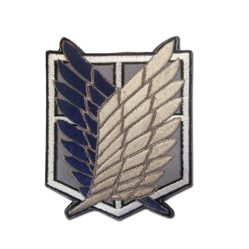 Attack on Titan Wings of Freedom Cosplay Patch Embroidery velcros Badge for Clothing, Armband, Hook & Loop Apparel Patches, 1PC