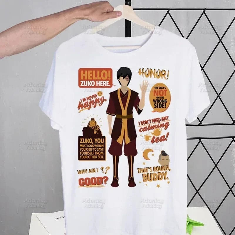 Avatar Cartoon T Shirt Men Retro The Last Airbender Tops Tees  Tshirt  Male T-shirts