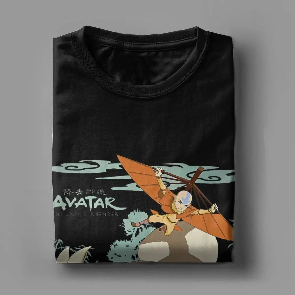 Avatar The Last Airbender Appa  And Aang In Flight T-Shirts for Men