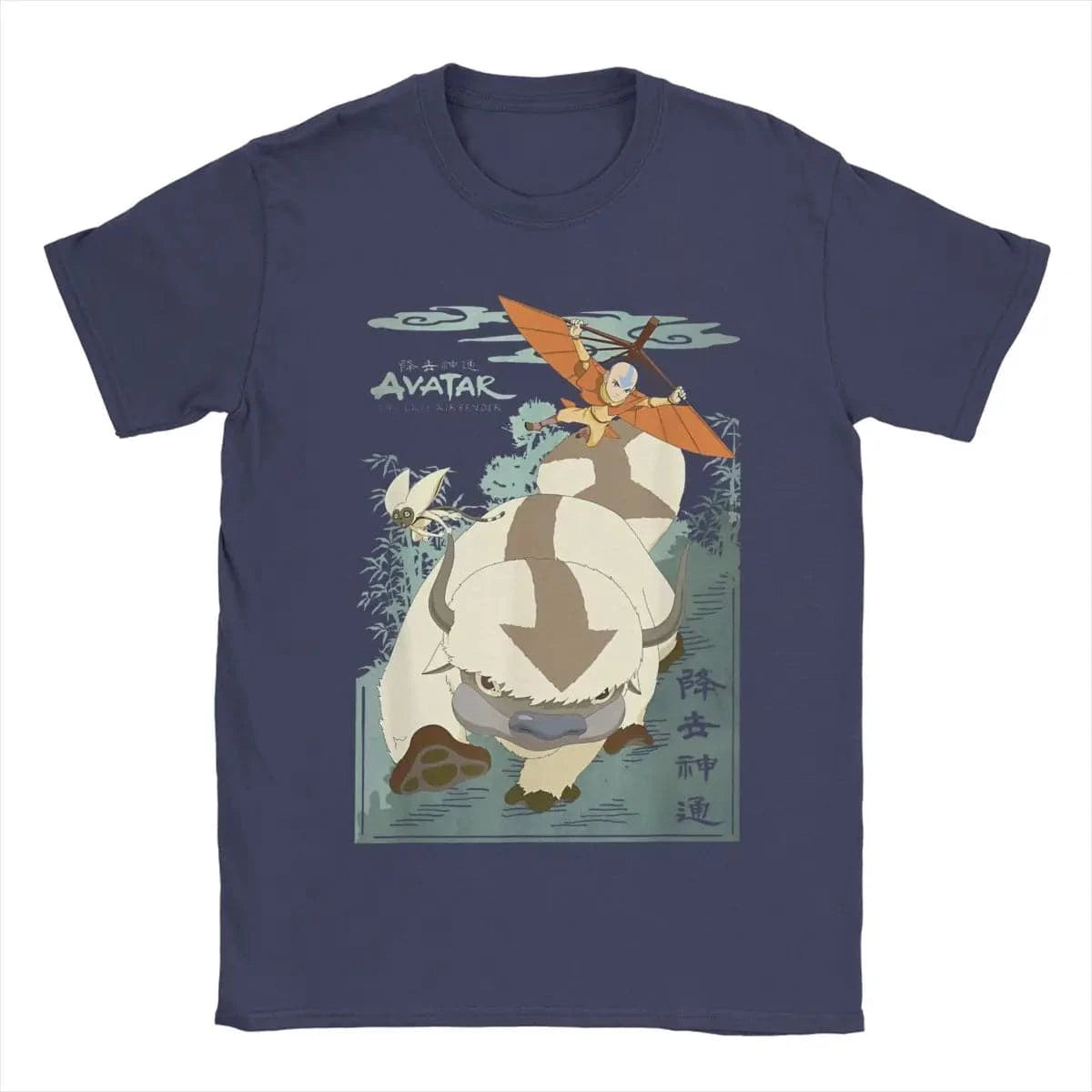 Avatar The Last Airbender Appa  And Aang In Flight T-Shirts for Men