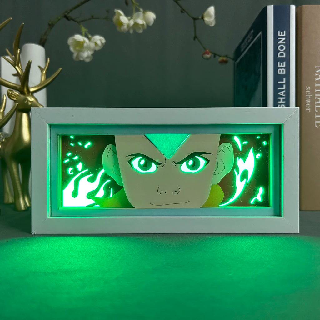 Avatar The Last Airbender Led Night Light Box Aang Anime figures for Bedroom Decor Nightlight Children's lamp Paper Cut Lightbox