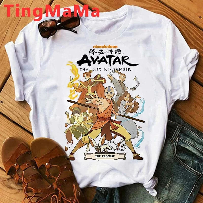 Avatar The Last Airbender T Shirt Women Kawaii Anime Appa Tshirt Funny Cartoon Avatar Graphic Tees Fashion Unisex T-shirt Female