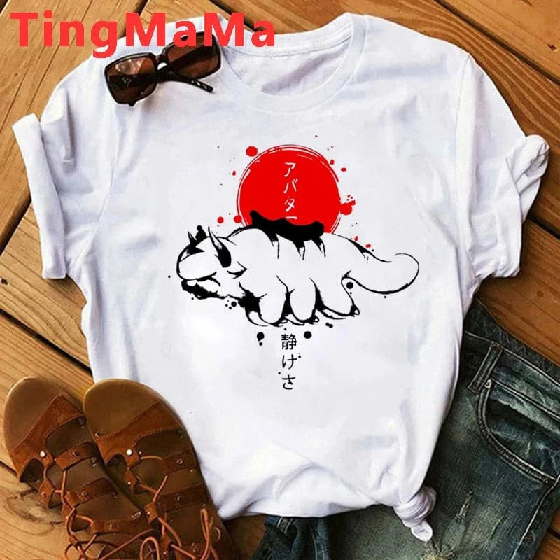 Avatar The Last Airbender T Shirt Women Kawaii Anime Appa Tshirt Funny Cartoon Avatar Graphic Tees Fashion Unisex T-shirt Female